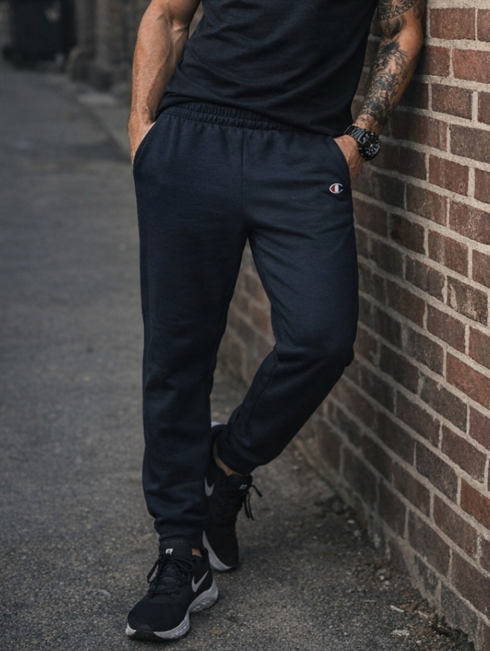 Champion Mens XXL Joggers Sweatpants Athletic Lounge Blue Zip Pockets NWT